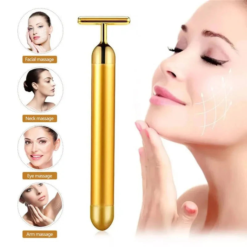 24K Gold Vibrating Face Roller – Lift, Firm & De-Puff