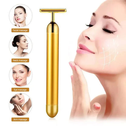 24K Gold Vibrating Face Roller – Lift, Firm & De-Puff
