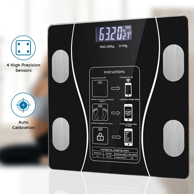 Smart Body Fat Wireless Digital Bathroom Scale