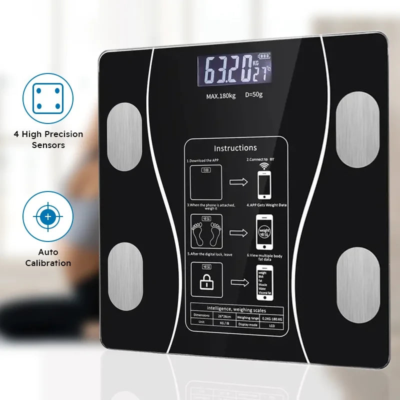 Smart Body Fat Wireless Digital Bathroom Scale