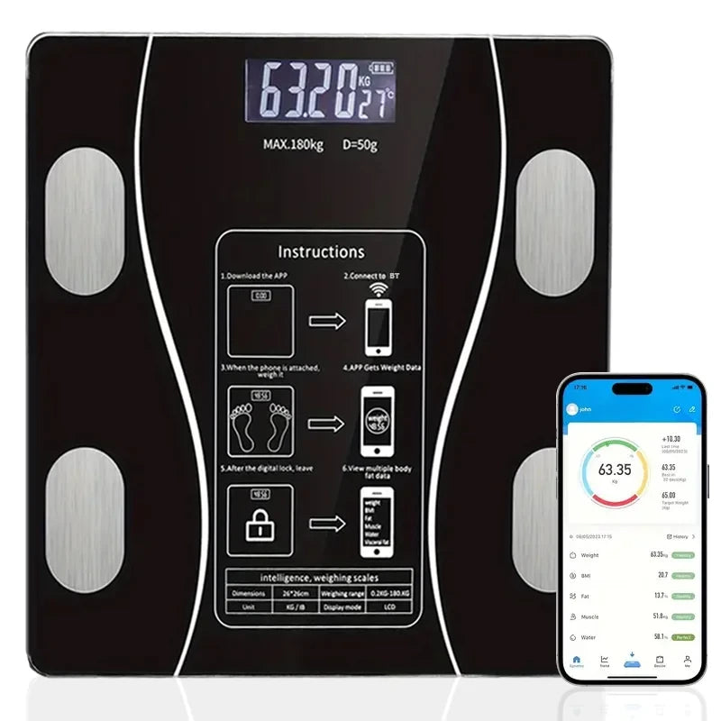 Smart Body Fat Wireless Digital Bathroom Scale