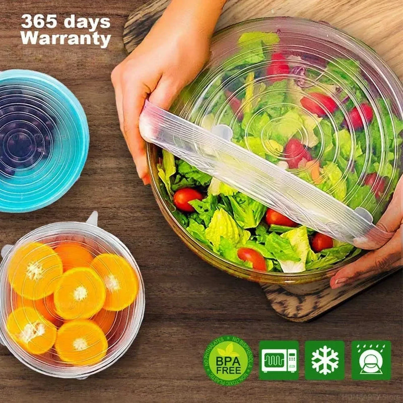 Silicone Stretch Food Covers – 6-Piece Set