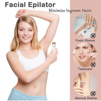 2-in-1 Epilation System,Facial Epilator Hair Remover, Plucker for Face,Lip,All Ages and Skin Types USB Charging Electric Trimmer