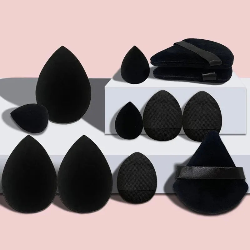 Solid Color 12PCS Makeup Sponge Set, Loose Powder and Finger Catching Thumb Puff Cotton Mini Powders Puffs Soft Makeups Eggs Set