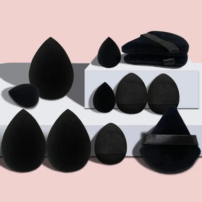 Solid Color 12PCS Makeup Sponge Set, Loose Powder and Finger Catching Thumb Puff Cotton Mini Powders Puffs Soft Makeups Eggs Set