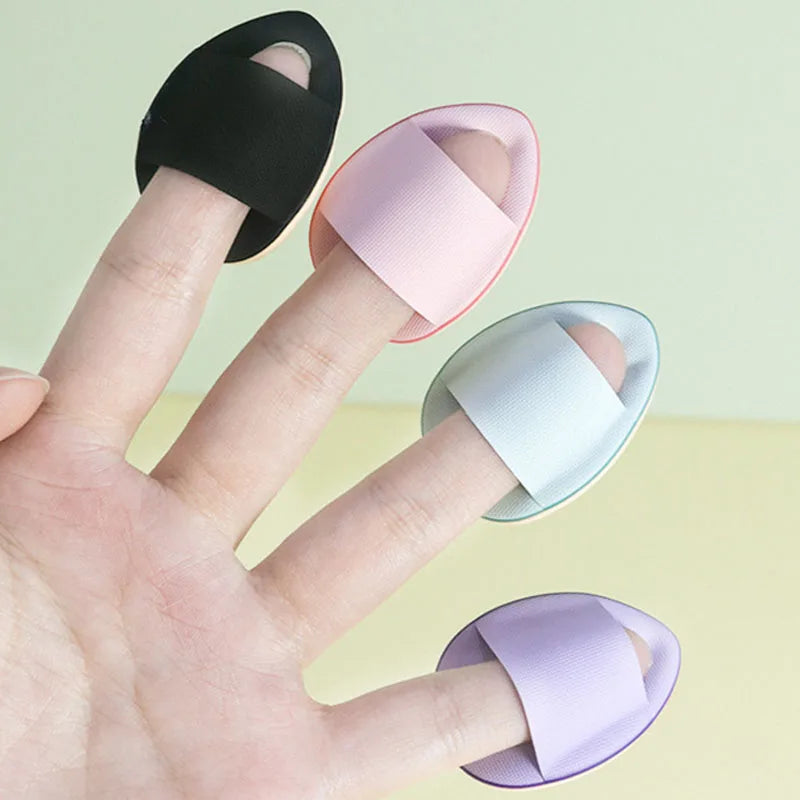 Solid Color 12PCS Makeup Sponge Set, Loose Powder and Finger Catching Thumb Puff Cotton Mini Powders Puffs Soft Makeups Eggs Set