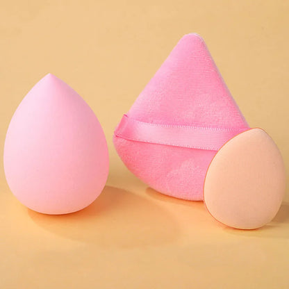 Solid Color 12PCS Makeup Sponge Set, Loose Powder and Finger Catching Thumb Puff Cotton Mini Powders Puffs Soft Makeups Eggs Set