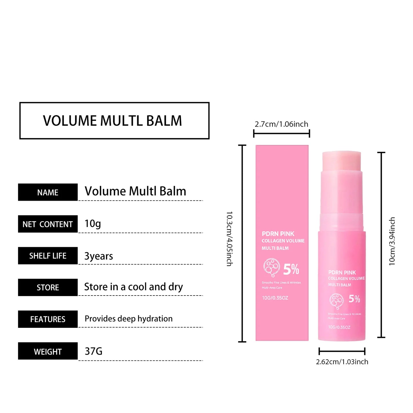 PDRN Pink Collagen Multi Balm – Plump, Firm & Hydrate Lips, Eyes & Skin