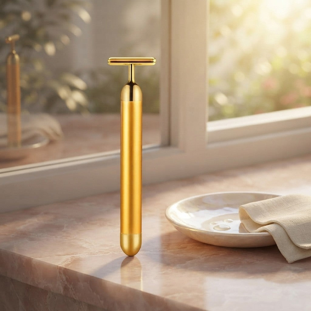 24K Gold Vibrating Face Roller – Lift, Firm & De-Puff